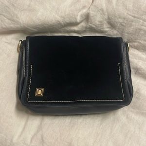 MARC JACOBS - crossbody suede bag with detailed gold strap